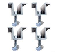 HEIBTENY Kit de 4 pinces de module photovoltaïque moyen pour panneaux solaires de 30 mm et 35 mm - Alliage d'aluminium, noir et argenté, montage de toit, camping-car, bateau, yacht et lampadaire - Kit