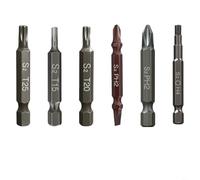 HEIBTENY Kit de 6 têtes de tournevis hexagonales magnétiques en acier traité thermiquement pour assemblage de meubles, équipement mécanique, entretien automobile, projets de bricolage