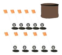 HEIBTENY Kit de canne à pêche sur glace 10 pièces avec plate-forme de pêche automatique et drapeau orange haute visibilité, comprend ligne de pêche, crochet, pendentif et sac de rangement d'hiver