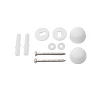 HEIBTENY Kit de fixation pour cuvette de WC avec buissons en nylon et extrémité blanche, kit de vis de fixation au sol pour bidet et WC à fixer sur des sols en bois ou en béton, avec rondelles et pour