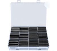 HEIBTENY Kit de gaines thermorétractables 4:1 en PVC avec manchons isolants ignifuges de qualité marine Connecteurs électriques Protection Noir Assortiment de 195 pièces