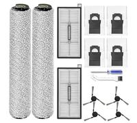 HEIBTENY Kit de pièces de rechange pour aspirateur robot MOVA Z60 Ultra Roller avec 2 balais à rouleaux, 2 filtres, 4 sacs à poussière en tissu non tissé, 4 brosses latérales, brosses de nettoyage
