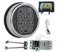 HEIBTENY Kit de remplacement de serrure électronique avec clavier numérique chromé, serrure solénoïde et 2 clés de dépassement, pour coffre-fort de sécurité à la maison, à l'hôtel et au placard