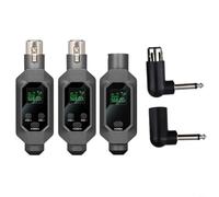 HEIBTENY Kit émetteur-récepteur de microphone XLR sans fil 2,4 G pour micros dynamiques et à condensateur, batterie rechargeable intégrée, audio à faible retard (1 en 2)