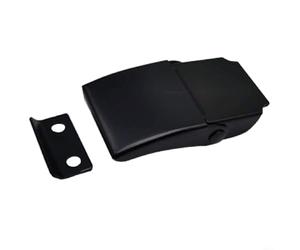 HEIBTENY Loquet de boîte à ressort industriel, noir en acier au carbone avec boucle interne crochet pour boîtes à outils, boîtiers électriques, aspirateurs et bagages, 47,2 x 23,9 mm