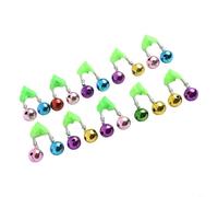 HEIBTENY Lot de 10 détecteurs de touche de pêche avec double anneau pour clochettes et clip en acier inoxydable pour la pêche nocturne en mer ou en lac, réutilisable pour indicateur sonore net (010#)