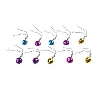 HEIBTENY Lot de 10 détecteurs de touche de pêche avec double anneau pour clochettes et clip en acier inoxydable pour la pêche nocturne en mer ou en lac, réutilisable pour indicateur sonore net (013#)