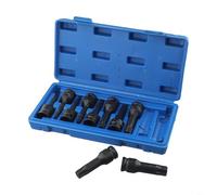 HEIBTENY Lot de 10 douilles 1/2" pour embouts Torx Star T20-T80, en acier chromé pour douilles à impact pour réparation automobile, outils à main professionnels avec boîte de rangement