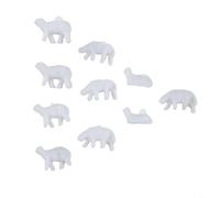 HEIBTENY Lot de 10 figurines d'animaux de la ferme à l'échelle N - Mouton blanc - 1:150 - Décoration de paysage pour train - Construction de paysages - Personnes miniatures en plastique