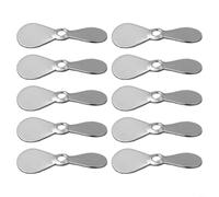 HEIBTENY Lot de 10 hélices rotatives pour leurres de surface DIY en acier inoxydable doré argenté forme de feuille de saule ronde pour pêche artisanale appâts pièces de rechange (A argent)