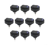 HEIBTENY Lot de 10 interrupteurs à bascule ASW-20D 30 A 12 V CC avec lumière LED, 3 broches pour voiture, bateau, marin, interrupteur à bascule, indicateur rouge, vert, bleu, trou de montage de 12 mm