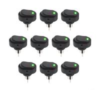 HEIBTENY Lot de 10 interrupteurs à bascule ASW-20D 30 A 12 V CC avec lumière LED, 3 broches pour voiture, bateau, marin, interrupteur à bascule, indicateur rouge, vert, bleu, trou de montage de 12 mm