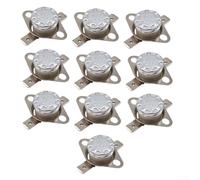 HEIBTENY Lot de 10 interrupteurs thermostats KSD301 à disque réglable avec broches de 6,3 mm pour four à micro-ondes, cafetière, appareils de chauffage (185 °C)