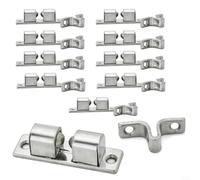 HEIBTENY Lot de 10 loquets de tension à double boule, 50 mm en acier inoxydable avec vis réglable, loquets magnétiques silencieux pour placard, armoire, coiffeuse