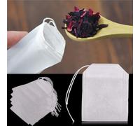 HEIBTENY Lot de 100 sachets filtrants vides en maille non tissée pour épices et herbes aromatiques pour brassage maison, assaisonnement et plantes sèches Blanc 55 x 7 cm