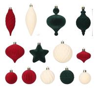 HEIBTENY Lot de 12 boules de Noël modernes en forme de cygne pour sapin de Noël, rouge vin, vert, décoration à suspendre pour fenêtre de maison, fête de Noël (bordeaux)