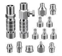 HEIBTENY Lot de 14 adaptateurs d'aérographe pour tuyau de compresseur d'air à libération rapide, connecteurs mâles femelles de 0,6 cm et 0,6 cm pour Iwata, Master, Pointzero, Sparmax, Grex