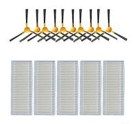 HEIBTENY Lot de 15 accessoires de rechange pour Netbot S12 pour robot Haier T550W T560H Kit de rechange 5 filtres + 10 brosses latérales