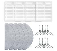 HEIBTENY Lot de 17 pièces de rechange pour aspirateur Lubluelu pour L20 / pour Honiture V8 Pro Robot Aspirateur Kit de rechange 4 filtres + 8 brosses latérales + 5 chiffons