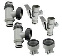 HEIBTENY Lot de 2 adaptateurs de tuyau et valve à piston 25010 pour piscines hors sol, pour connexion de pompe de filtre à sable, améliore le contrôle du débit d'eau et la circulation