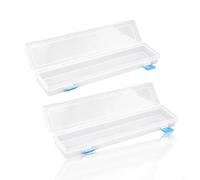 HEIBTENY Lot de 2 boîtes de rangement portables de 33 cm avec couvercle à charnière pour stylos aquarelle, outils de dessin