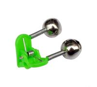 HEIBTENY Lot de 2 détecteurs de touche de pêche pour la nuit, pointe de canne à pêche en plastique vert et métal en aluminium à clipser - Accessoire compact 45 x 25 cm pour carpe grossière