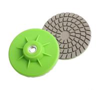 HEIBTENY Lot de 2 disques abrasifs grain 150, 80 mm, disque de ponçage humide et sec pour marbre granit carrelage pour polissage des bords, tampon abrasif compact pour coupe droite et courbe, vert