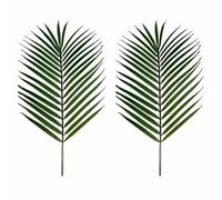 HEIBTENY Lot de 2 feuilles de palmier artificielles en plastique pour décoration de mariage, décoration d'intérieur et photographie - Plantes de verdure réalistes - Taille L