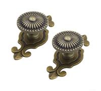 HEIBTENY Lot de 2 poignées d'armoire modernes rondes à trou unique en alliage de zinc pour armoires de cuisine, boîte à chaussures, bronze noir (2 bronze)