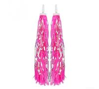 HEIBTENY Lot de 2 serpentins colorés en PVC pour guidon de vélo pour enfants - Facile à installer - Pour course de vélo de montagne et de route - Rose bleu violet (rose)