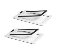 HEIBTENY Lot de 2 supports de haut-parleurs de bureau en métal inclinés en acier pour AudioEngine, haut-parleur de jeu sur PC, haut-parleurs de studio, aucun outil nécessaire (blanc)