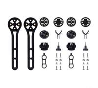 HEIBTENY Lot de 2 supports d'ordinateur de vélo pour Garmin Bryton Cat Eye - Support d'extension de guidon en nylon avec adaptateur robuste et étanche - Support GPS pour vélo de route - Noir