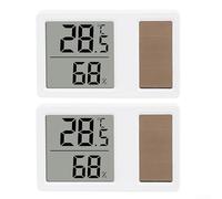 HEIBTENY Lot de 2 thermomètres et hygromètres à énergie solaire pour l'intérieur - Mini appareil de mesure de l'humidité et de la température (7 x 4,3 cm)