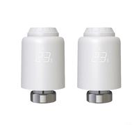 HEIBTENY Lot de 2 vannes de contrôle de température pour Tuya M30 x 1,5 mm Tête de radiateur thermostatique Wifi Programmable Programmable et Détection de fenêtre ouverte