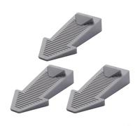 HEIBTENY Lot de 3 butées de porte réglables en caoutchouc antidérapantes pour tous les sols, pour prévenir les blessures aux doigts et protéger les sols contre les rayures (gris)