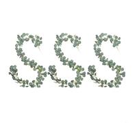 HEIBTENY Lot de 3 guirlandes de feuilles d'eucalyptus artificielles de 195 cm de long en plastique vert automne rouge pour table de mariage, cheminée, décoration d'automne (A)