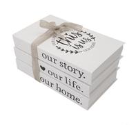 HEIBTENY Lot de 3 livres de simulation décoratifs avec corde de chanvre, rustiques et pliables, nécessitant un assemblage simple pour table basse, bibliothèque, décoration d'intérieur (thisisus)