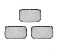 HEIBTENY Lot de 3 masques de rechange en maille métallique pour casque de sécurité, visière de protection contre les débris volants et la sciure de bois pour l'exploitation forestière, la tonte, le