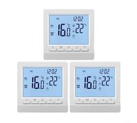 HEIBTENY Lot de 3 thermostats numériques pour chaudière à gaz, thermostat numérique LCD programmable, programmation de 5 + 2 jours, sécurité enfant, pour contrôle de température de la maison et du