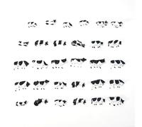 HEIBTENY Lot de 30 figurines d'animaux de ferme peintes à l'échelle HO 1:87 pour modélisme ferroviaire, décoration de paysages miniatures en plastique