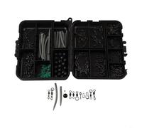 HEIBTENY Lot de 300 boîtes de pêche à la carpe avec crochets, émerillons, clips et bas de ligne de jonction, kit de rangement portable en plastique pour la pêche au bar, à la truite et au chevesne