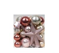 HEIBTENY Lot de 35 boules de Noël en plastique incassable, boules décoratives dorées claires pour les vacances, la maison, les fêtes, les anniversaires de mariage, les anniversaires de mariage