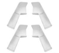 HEIBTENY Lot de 4 becs de gouttière en ABS pour camping-car et caravanes avec rallonges gauche et droite pour éviter les traces noires (blanc)
