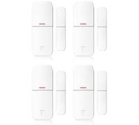 HEIBTENY Lot de 4 capteurs de porte, détecteurs intelligents d'ouverture/fermeture de porte, capteur sans fil 1 x 4 x 6 cm, installation simple et notification immédiate pour la surveillance de