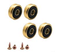 HEIBTENY Lot de 4 coussinets d'amortissement plaqués or avec base en caoutchouc antidérapant pour haut-parleurs, planches à découper, boîtier d'ordinateur, 20 x 9 mm, vis incluses (doré)