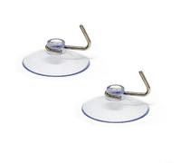HEIBTENY Lot de 4 crochets à ventouse, charge de 300 g, porte-serviettes transparents, tête de champignon de 3 cm avec crochet en fer, sans perçage, crochets muraux pour salle de bain, cuisine, lisse