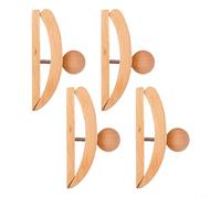 HEIBTENY Lot de 4 pinces à tapisserie murale en bois de hêtre avec vis pour tapis, artisanat, décoration d'intérieur, finition naturelle pour une installation facile