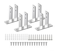 HEIBTENY Lot de 4 supports de séparation d'urinoir en acier au carbone chromé avec kit d'installation comprenant vis et boulons d'extension pour panneaux muraux d'intimité de salle de bain