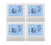 HEIBTENY Lot de 4 thermostats numériques pour chaudière à gaz, thermostat numérique LCD programmable, programmation de 5 + 2 jours, sécurité enfant, pour contrôle de température de la maison et du