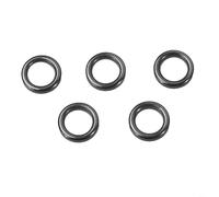 HEIBTENY Lot de 5 anneaux de guidage de canne à pêche en céramique - Pièces de réparation - Œillets supérieurs pour la construction de cannes à pêche - Noir - Tailles assorties 2-30#(12#)
